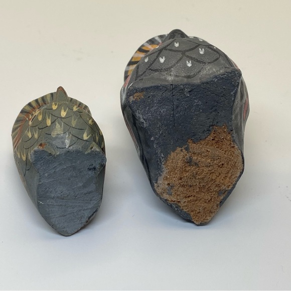 Hand carved wooden owl figurines - Picture 7 of 10